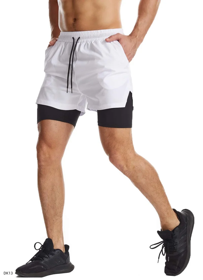 

Men's running shorts 2-in-1 double-layer sports shorts sportswear gym fitness shorts training jogging pants men's clothing