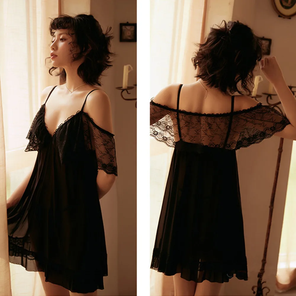 

Популярная модная женская пижама, домашняя одежда, пятицветная дополнительная ночная рубашка с v-образным вырезом, однотонное сетчатое платье, женское сексуальное ночное платье