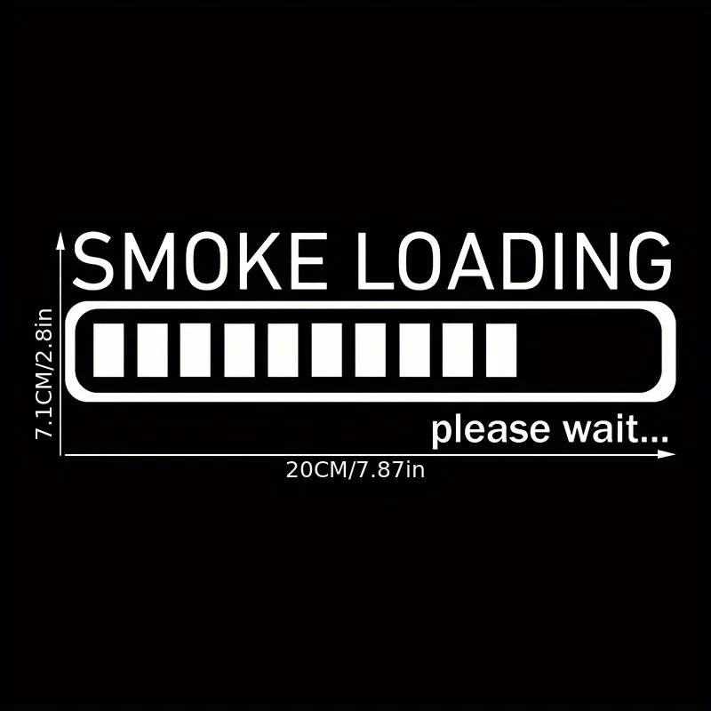 Smoke Loading, Please Wait. Diesel-Powered Stroke Vinyl Stickers-Self-Adhesive Decals with Smoke Effects And Progress Bar Design