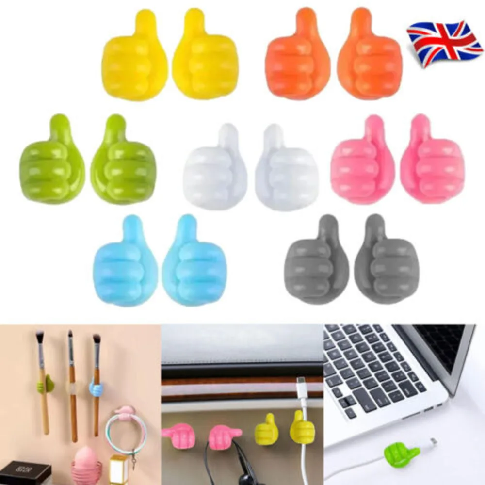 10Pcs Thumb Shape Key Hooks Multifunctional Clip Holder Small Hand Wall Hooks