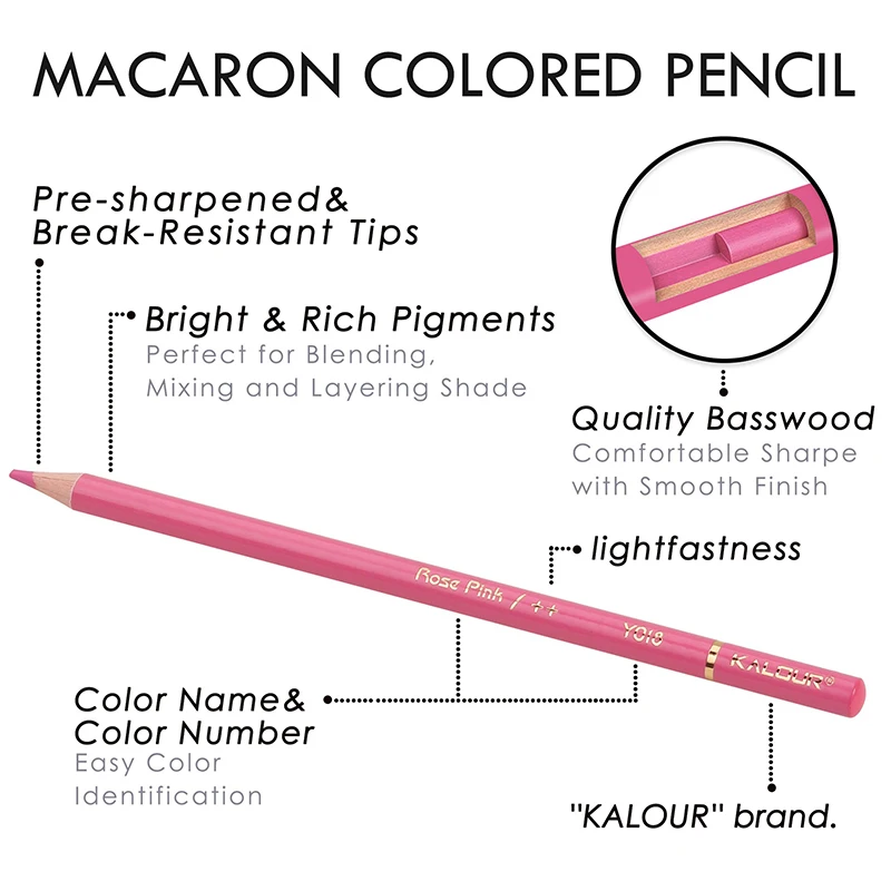 KALOUR Coloring Pencils Set of 50/72/120 Nontoxic Colors, Bright Rich Pigments Lead High Quality Art School Pencil, Carry Easily