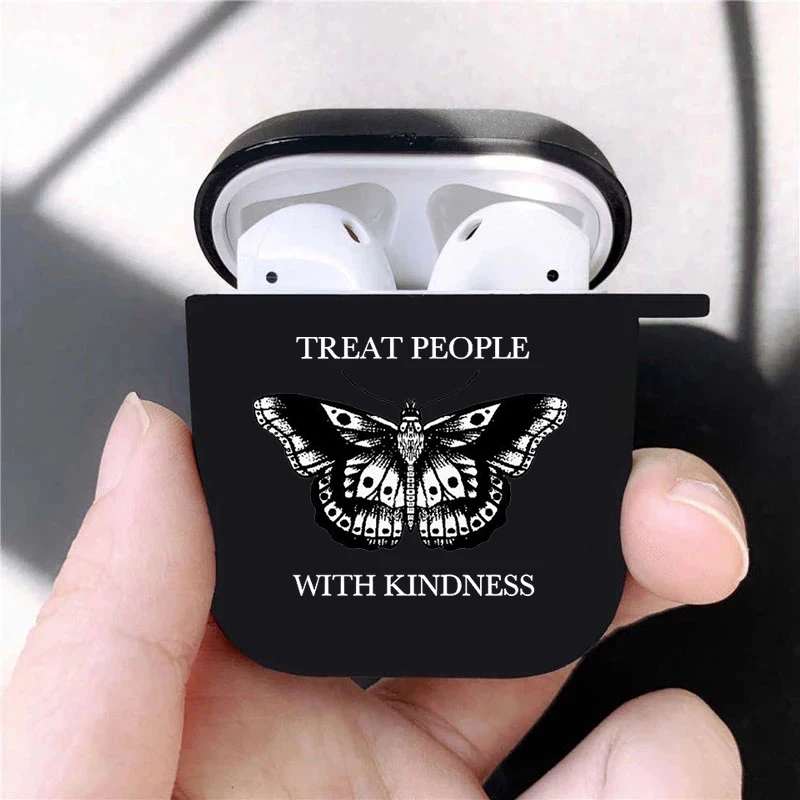 Hot singer Treat People with Kindness Soft silicone TPU Case For AirPods Pro2 1 2 3 Black Wireless Bluetooth Earphone Box Cover