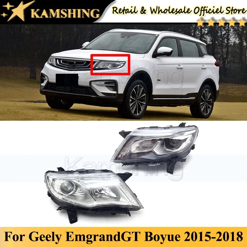 

Kamshing For Geely EmgrandGT Boyue 2015 2016 2017 2018 headlight Front bumper head light lamp head lamp light headlamp