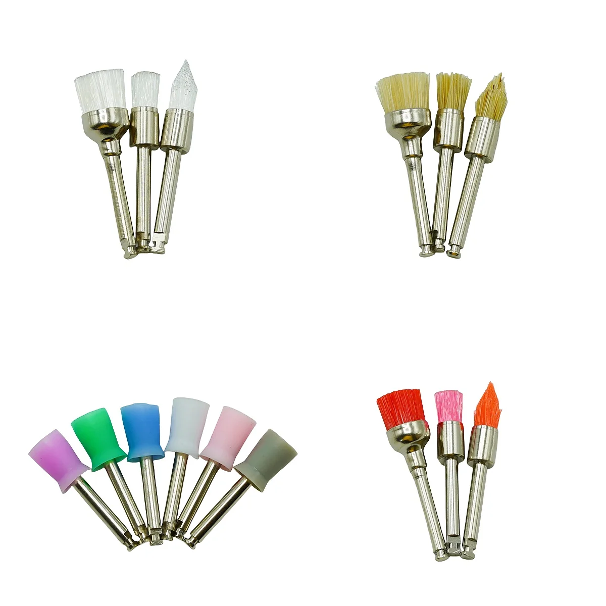 50 stücke/100 stücke Dental Nylon Polieren Pinsel Schüssel Form Zahnarzt Prophy Pinsel Prophylaxe Pinsel für Contra-Winkel handstück – Detail 13