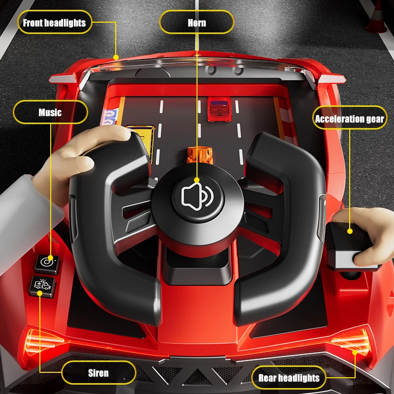 Boy Cars Toys Children Steering Wheel Model Vehicles Kids Racing Lighting Sound Big Truck Education Game Birthday Gifts 3 Years