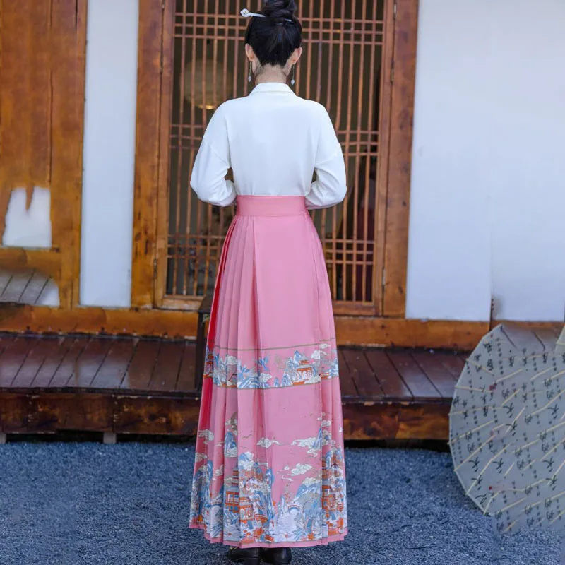 Robe Hanfu chinoise pour femme, robe de danse douce adt imbibée, robe de réunion annuelle 2 pièces, nouveau, printemps 2024