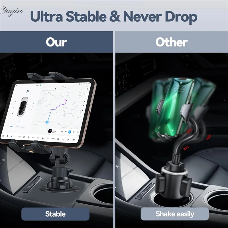 

Upgraded Phone Stand 360 Degree View Water Cup Stand Easy Installation Phone Hold Reliable Solution For Car Cup Hold