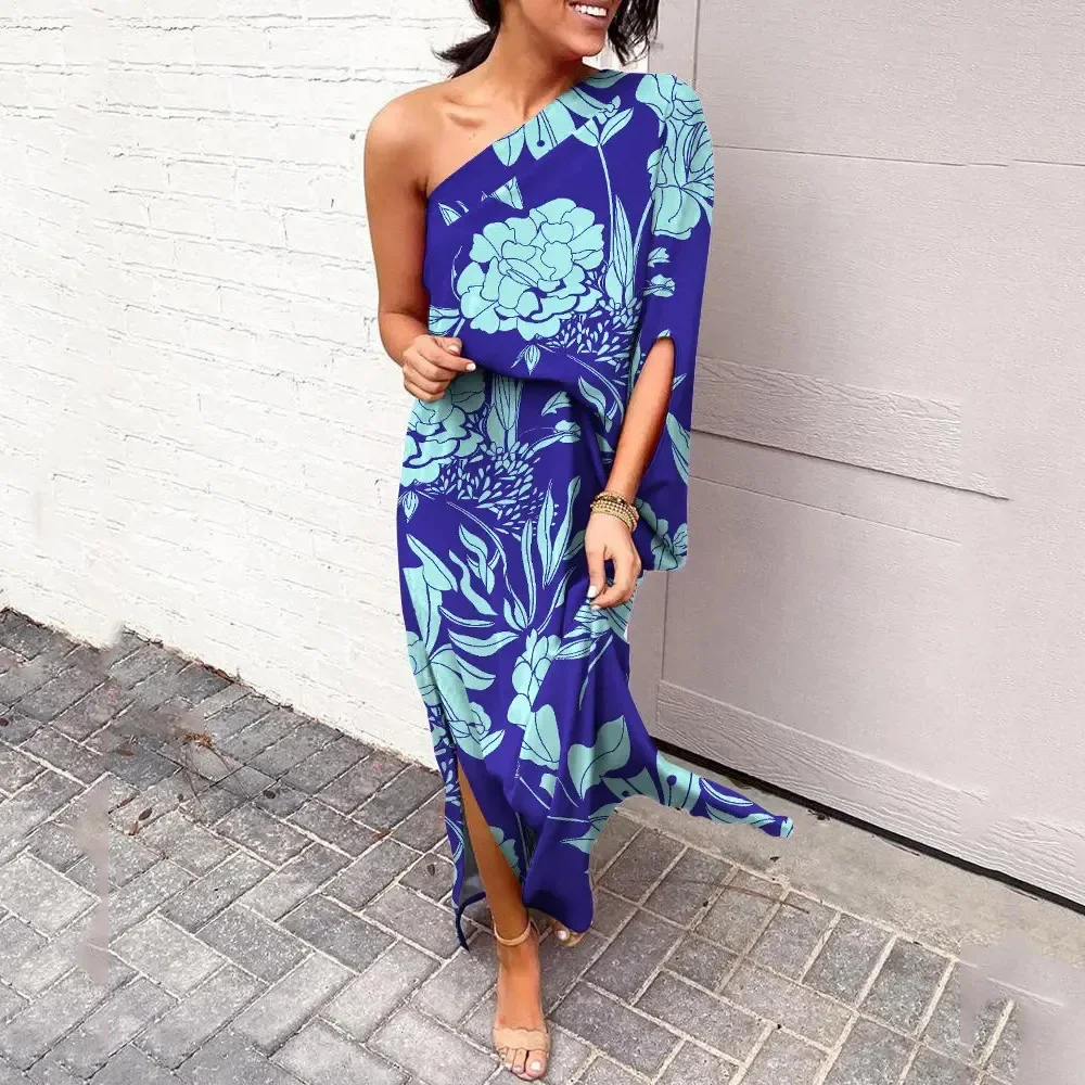 2022 African Dresses for Women Summer African Long Dress Women Beach Party Dresses Elegant Backless Off Shoulder Maxi Dress