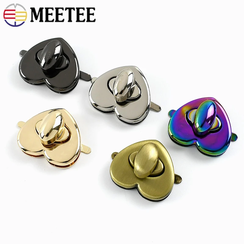

2/5Pcs Meetee Metal Lock Buckle Purse Decor Twist Turn Closure Latch Bags Replace Snap Hook Hardware Accessories for Handbags