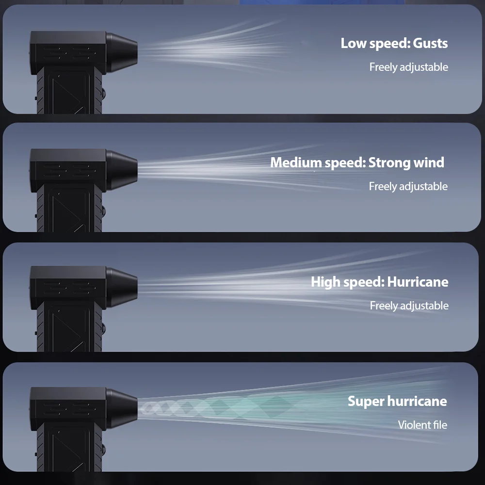 توربو مروحة طائرة 990000 دورة في الدقيقة منفاخ هواء قوي مكنسة كهربائية بدون فرش للكمبيوتر/لوحة المفاتيح/المنزل/تنظيف السيارة منفضة الهواء منفاخ أوراق الشجر