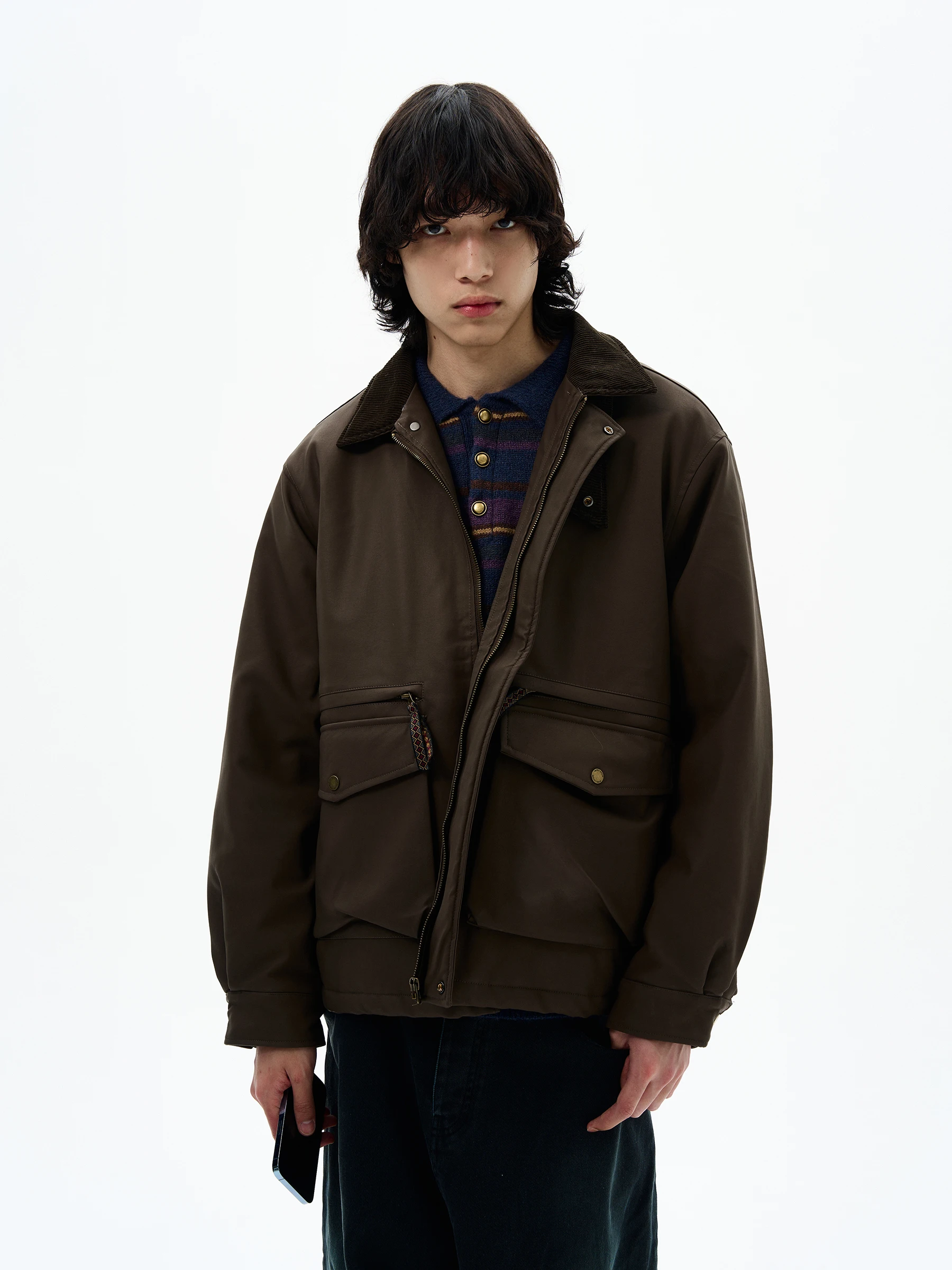 

WLNEXT Men's Cotton Jaet American Retro Sle Thiened Long Sve Coat Youth Trendy Warm Casual Outerwear for Couples