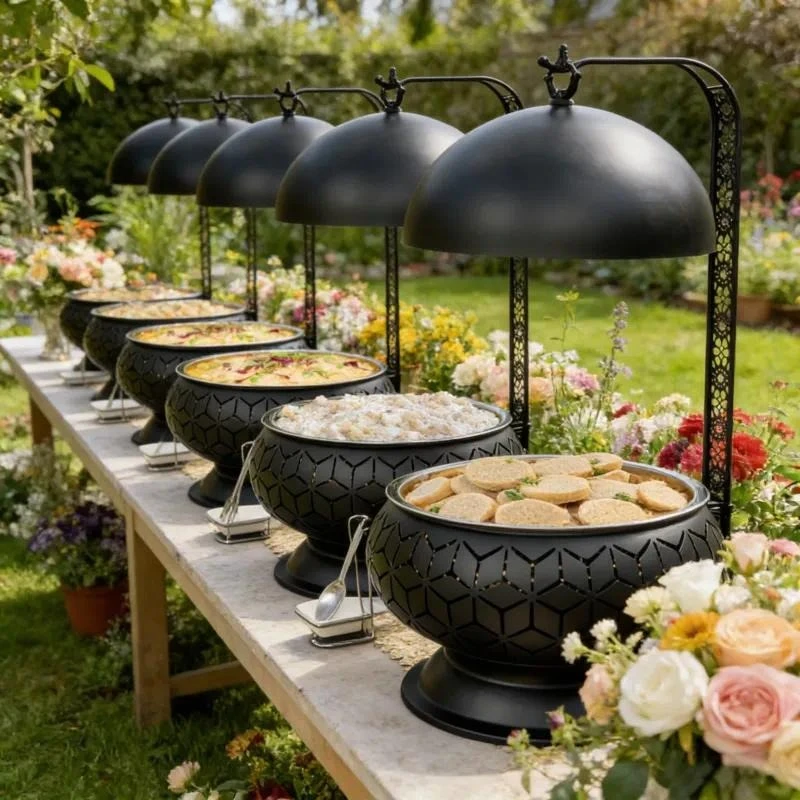Deluxe Hot Pot Food Warmer Buffet Set Commercial Kitchen Equipment for Hotel Restaurant Catering Supplies Serving