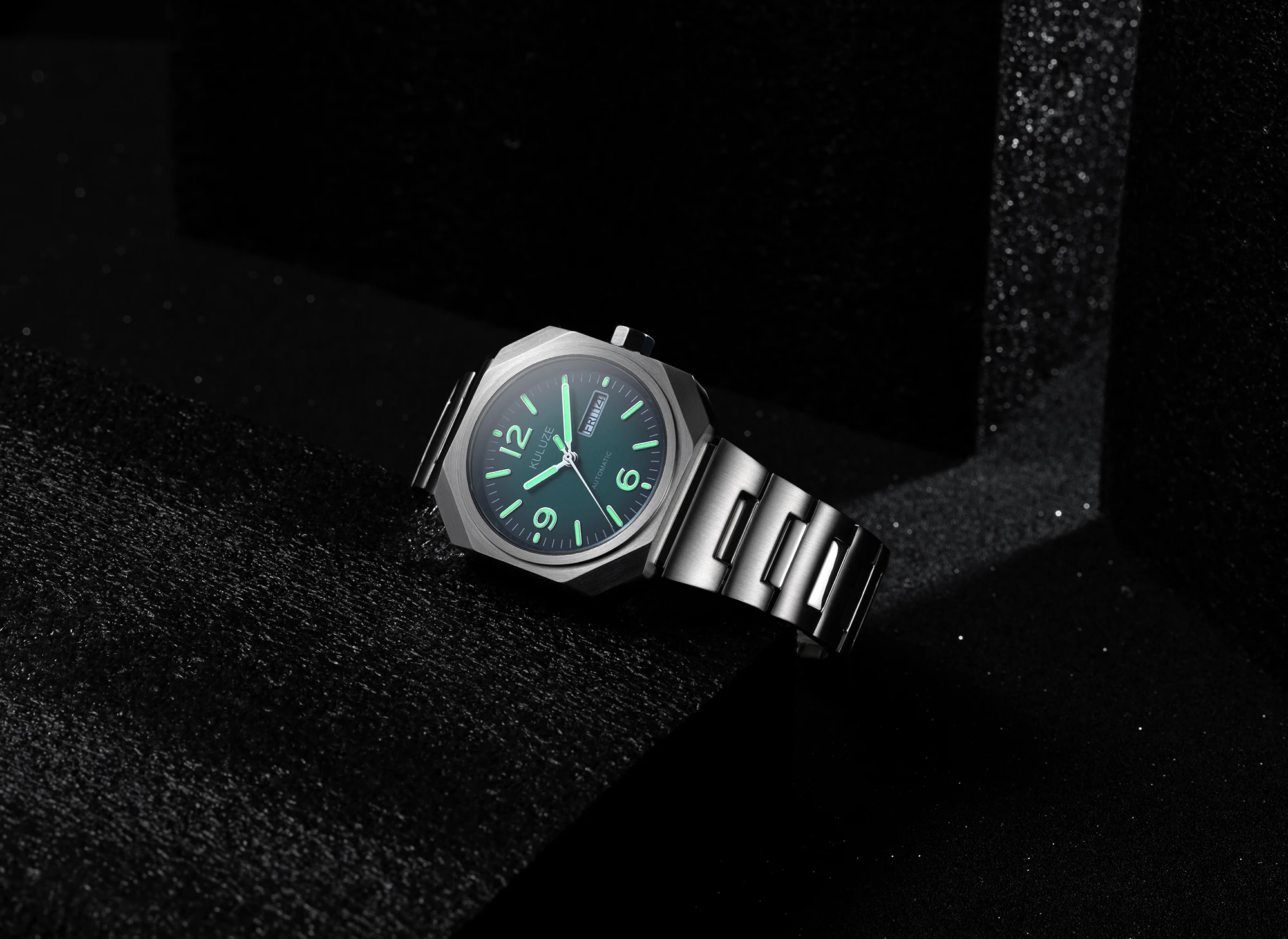 KULUZE Mens Watch Top Brand Luxury Automatic machinery Watches 316L Steel Waterproof Japan NH36 Mechanical movement Wristwatch