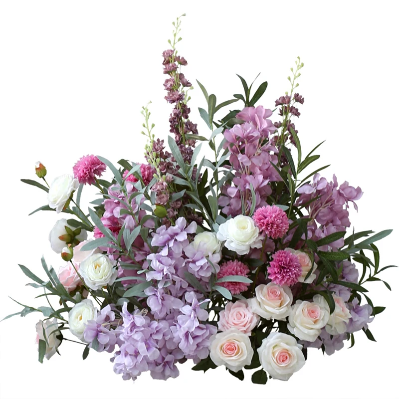 طاولة مخصصة من أوراق نبات الدلفينيوم الأخضر الوردي ، كرة زهرية ، ديكور زفاف ، دليل طريق ، صف زهور ، الدعائم للحفلات #6