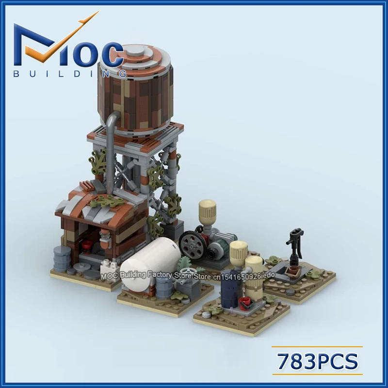 

MOC Building Blocks Classic Game Series Modular Survive Camp Water Supply Set Scene Model DIY Assemble Bricks Toys Creative Gift