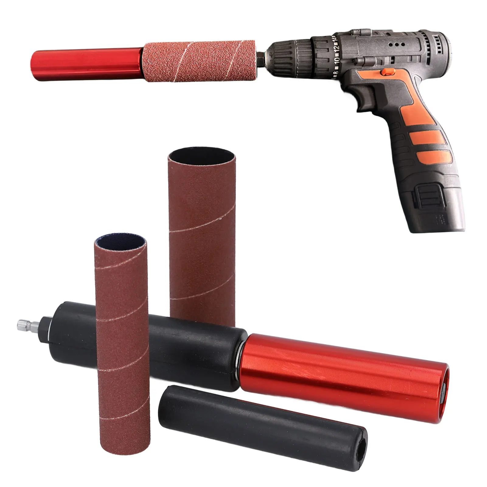 

Sanding Drum Adapter Spindle Sander Adapter 3/8in Mandrel Aluminum Alloy Drill Sanding Mandrel Kit for Wood Metal