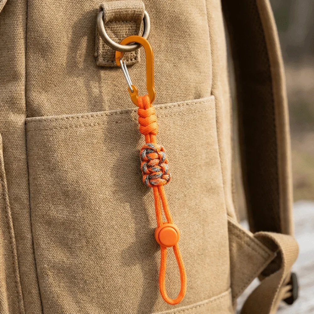 Alloy Water Bottle Lanyard Braided Rope Locking Carabiner Clip Beverage Lanyard Multicolor Adjustable Backpack Hook