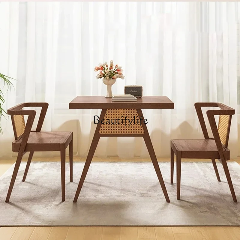 

Balcony Garden Furniture Sets Home Courtyard Villa Solid Wood Table and Chair Free Combination Leisure