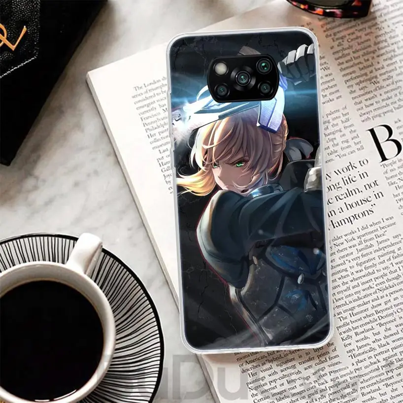 Fate Zero Stay Night Saber Cover For Xiaomi Poco X6 X5 Pro X4 Gt X3 Nfc F6 Phone Case F5 F4 F3 F2 F1 M5S M4 M3 Print Shell Housi