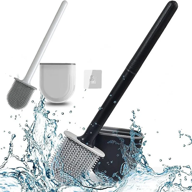 TPR Cleaning Brush with Wall-mounted Base and Detachable Toilet Brush for Deep Cleaning