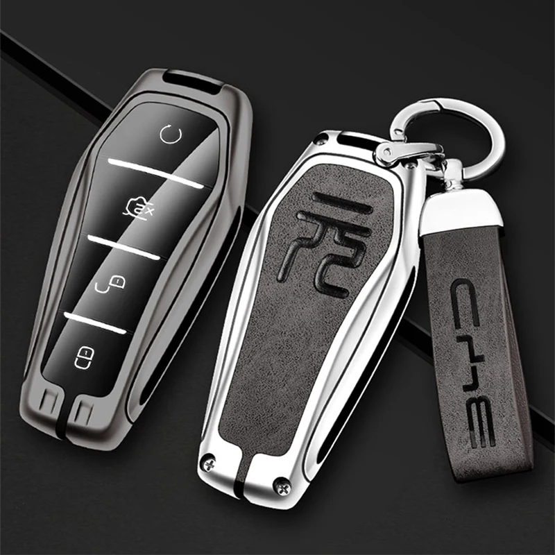 For BYD ATTO 3 Yuan PLUS Key Set Car Interior Matel Key Case Fob Auto Key Bag Protection Key buckle Car accessories