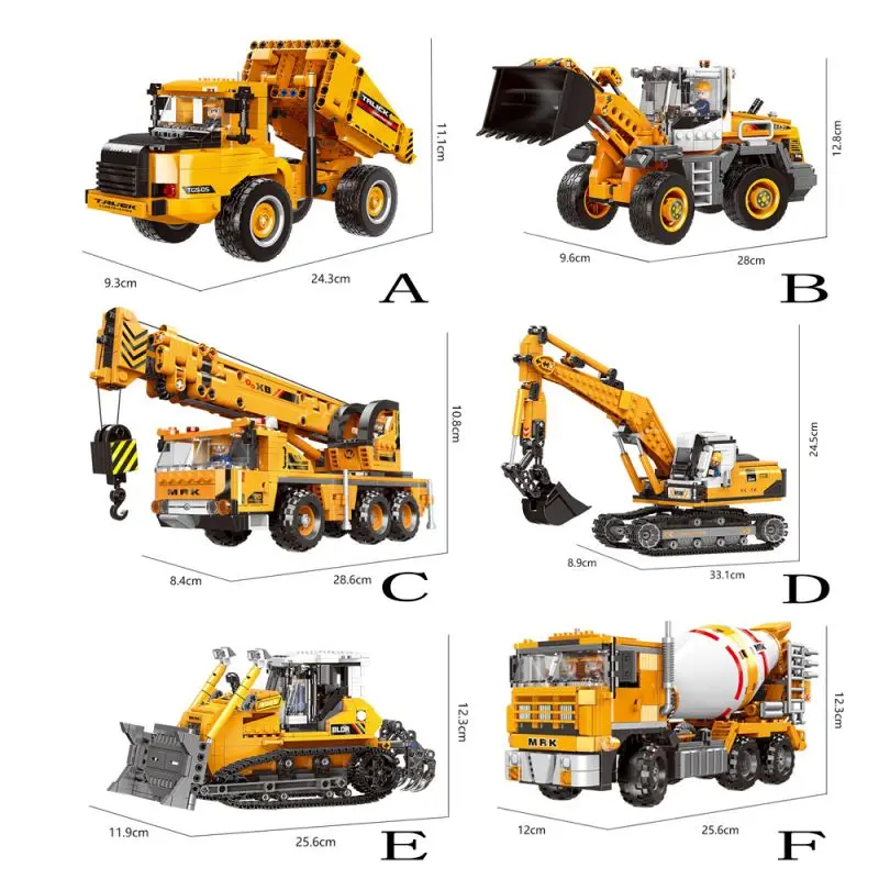 Engineering Vehicle Series Bricks Toys High tech Bulldozer Excavator Construction Equipment Model Building Blocks Kids Gift