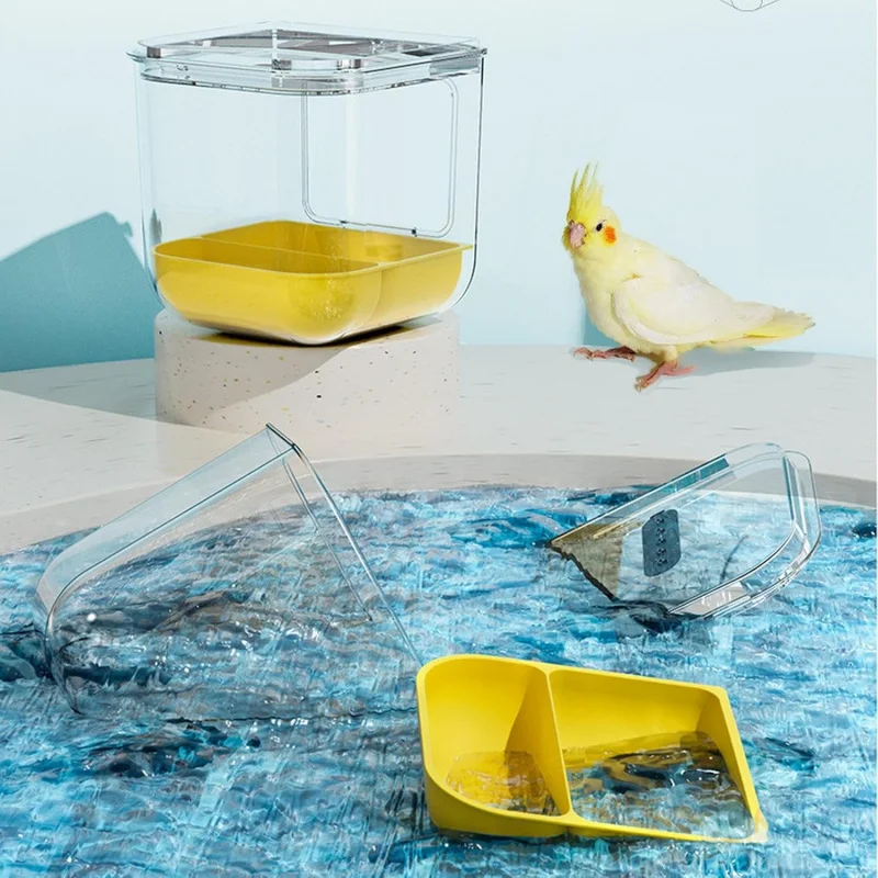 

Bird bath box bathtub, for parrot shower room, high transparency material, durable, pet supplies combination set