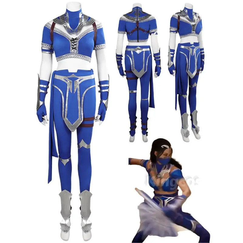 

Kitana Cosplay Mortal Kombat Costume Disguise Adult Women Top Pants Fantasia Roleplay Outfit Female Halloween Carnival Suit