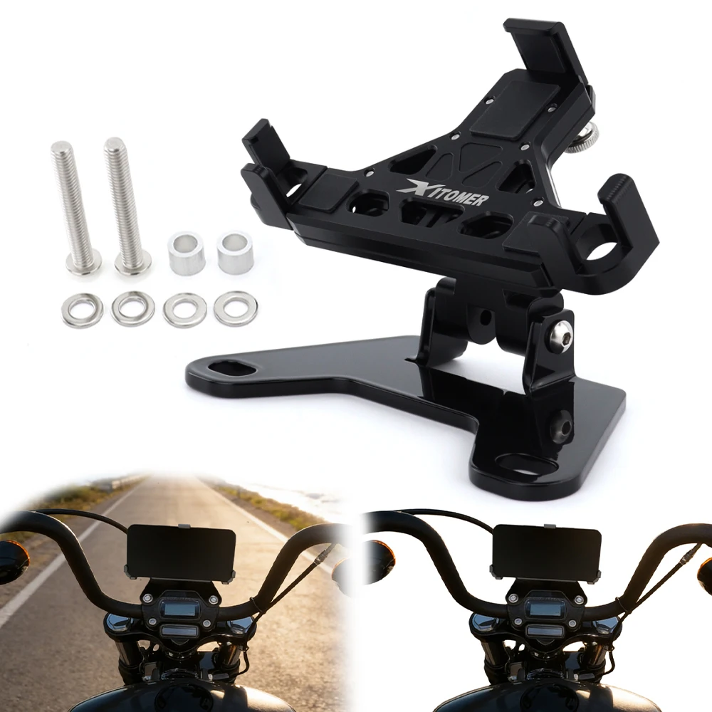 

Motorcycle GPS Mount Phone Holder Bracket Aluminum GPS Navigation Bracket Davidson Softail Street Bob FXBB 2018-2020 For Harley