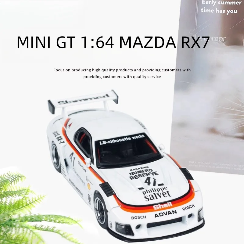 TSM MINI GT 1:64 MAZDA RX7 LB Super Silhouette Alloy die-cast miniature model, adult decoration,boy toy,children's birthday gift