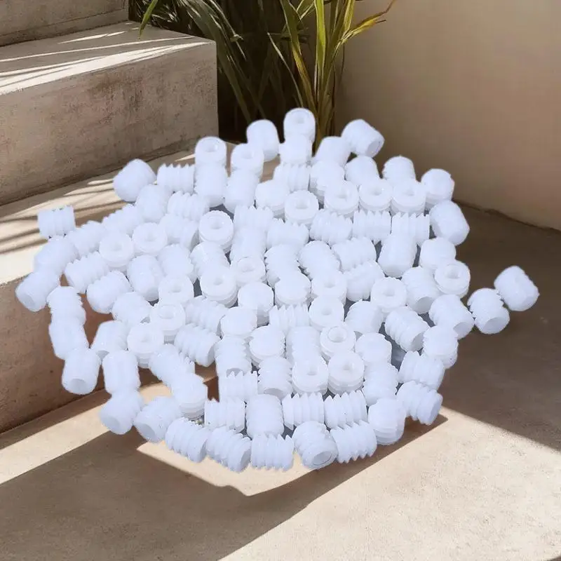 100Pcs White Plastic Dowels Durable Nut Kit Screw Dowel Inserts Bathroom Kitchen Plastic Pre-embedded Rubber Pellets