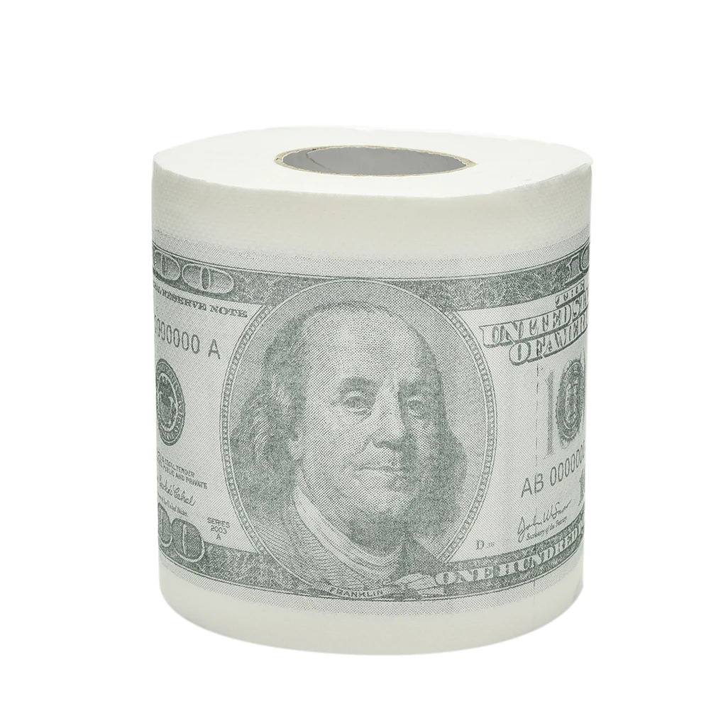 Papier toilette imprimé en rouleau d\'argent, 100 TP $, billet de cent dollars, cadeau de courses américaines drôles