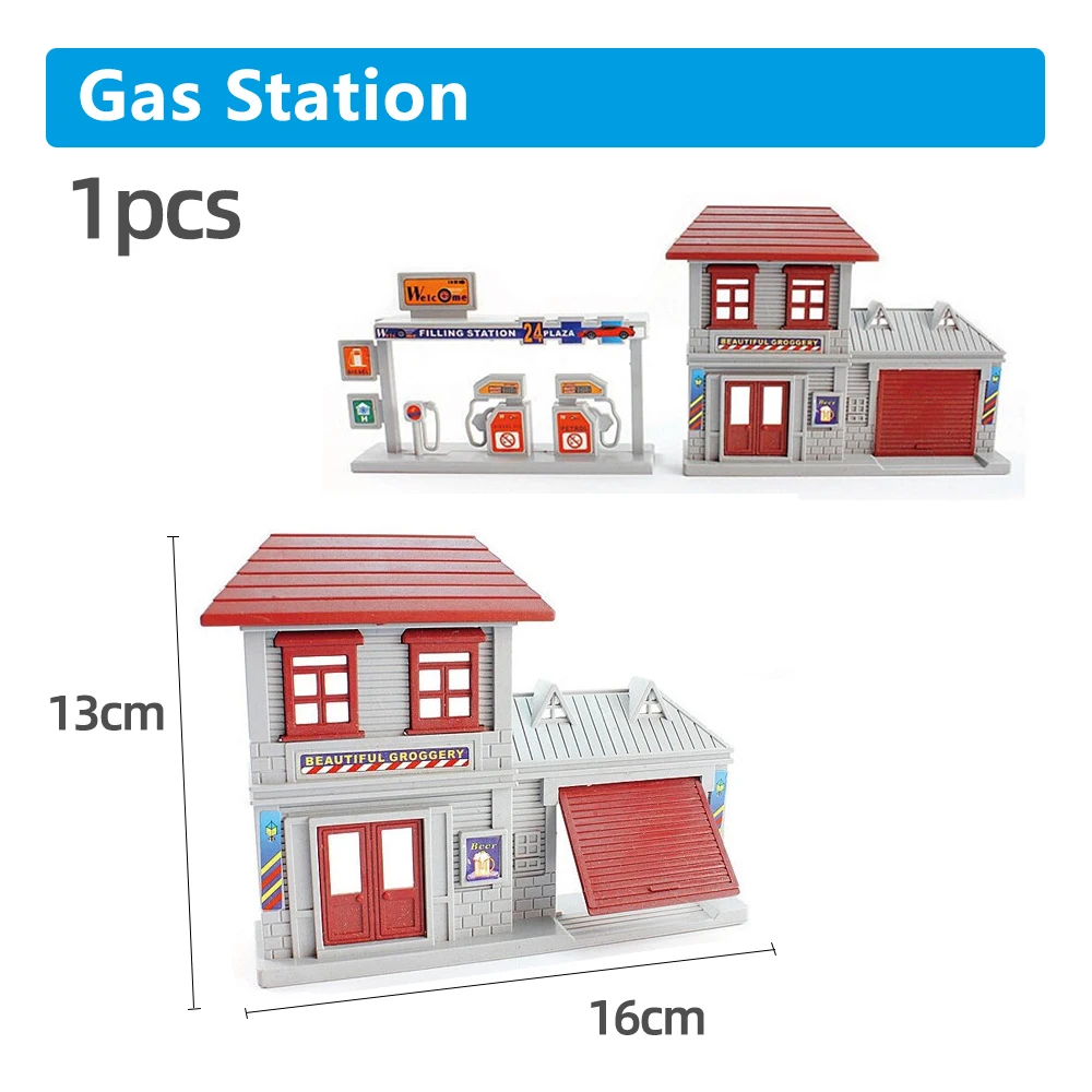 모든 종류의 플라스틱 레일 기차 트랙 부품 액세서리, 스테이션, 주유소, 신호등, 다리, 어린이 특별 선물 X1