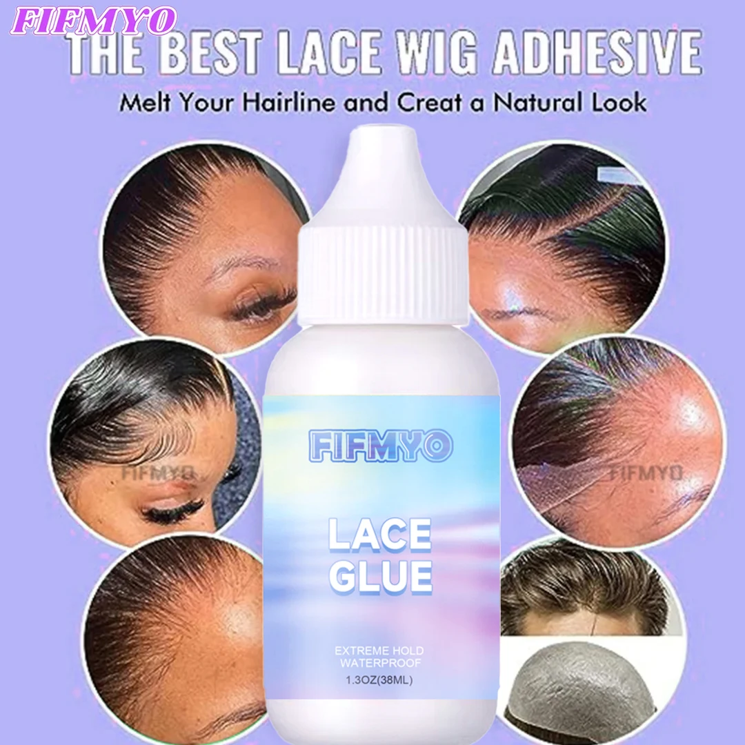 FIFMYO-cola para lace,productos para pelucas,pegamento peluca, pegamento adhesivo de encaje para peluca, 38ML, sujeción extrema, adhesivo de reemplazo de cabello, pegamento adhesivo duradero para sistemas de peluquín