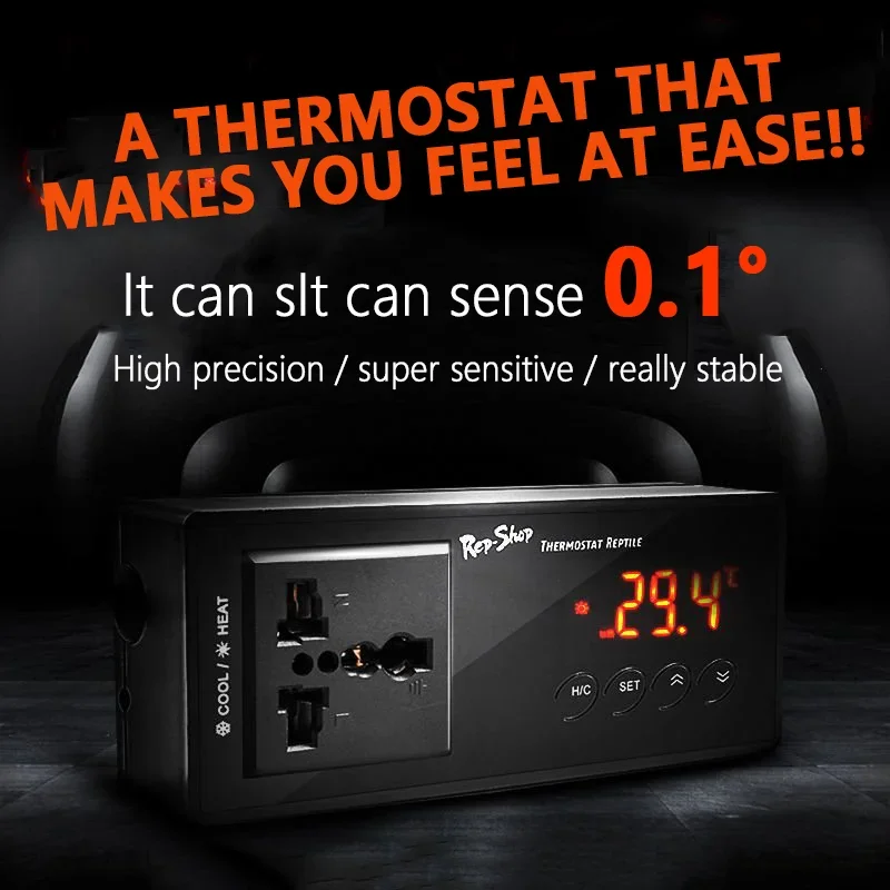 

High Precision Thermostat For Amphibians Terrarium Digital Display Lizard Kennel THermostat Reptile Box Temperature Controller