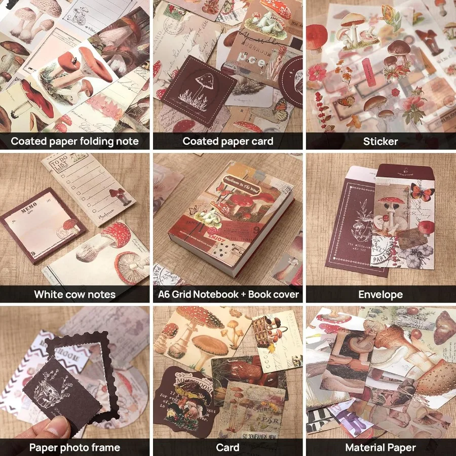 مجموعة لوازم ألبوم صور القصاصات مع ملاقط وشريط لاصق مجموعة يوميات جمالية عتيقة لحفظ الذاكرة حرفية P #6