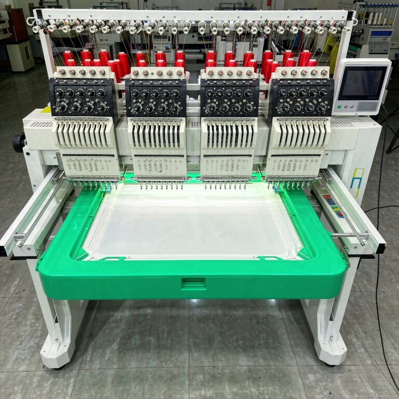 Industrial Flat Embroidery Machine Computerized Needle Control for Garments Patches Towels and Textile Accessories Machine