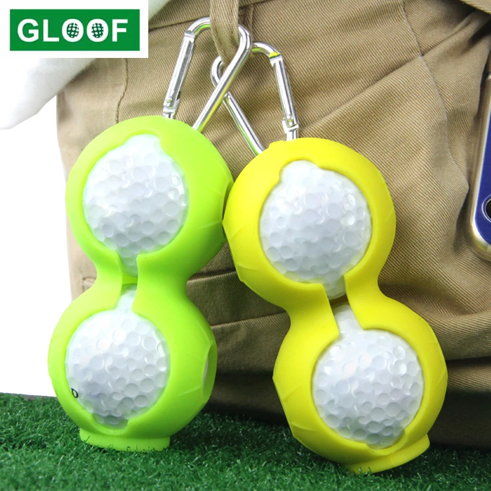 1Pcs Portable Golf Ball Protective Holder Cover Golf Ball Silicone Double Case Cover Golf Training Sports Accessories 6 Colors