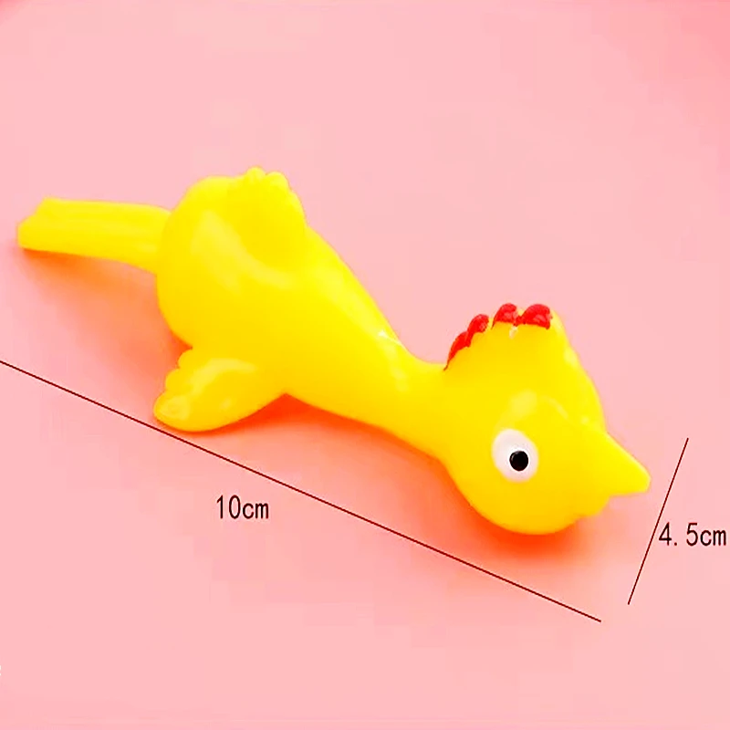 10PC Mini Yellow Sticky Finger Catapult Chicken Shooting Toy Boys Girls Gifts Children\'s Day Birthday Party Gifts Pinata Filling