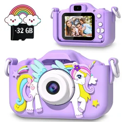 Mini appareil photo numérique pour enfants, jouets pour filles et garçons, écran HD 1080P, lecture de musique, jeu, 2 pouces, appareil photo pour enfants, cadeau d'anniversaire