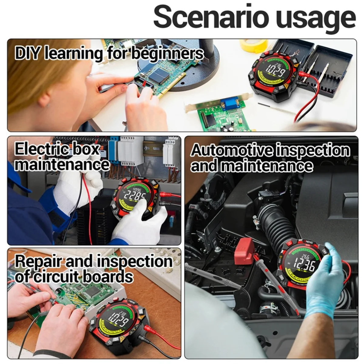 

AA98 626 Мультитестер 600 В Тест напряжения 6000 отсчетов Мультиметр Портативный Оммер Измеритель тока Перезаряжаемый USB-детектор Инструменты