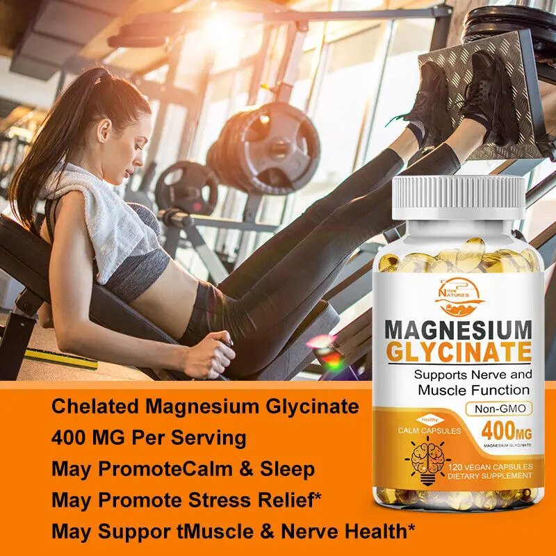 Magnesium Glycinate kapsul 400mg meningkatkan stres tidur & kecemasan meredakan