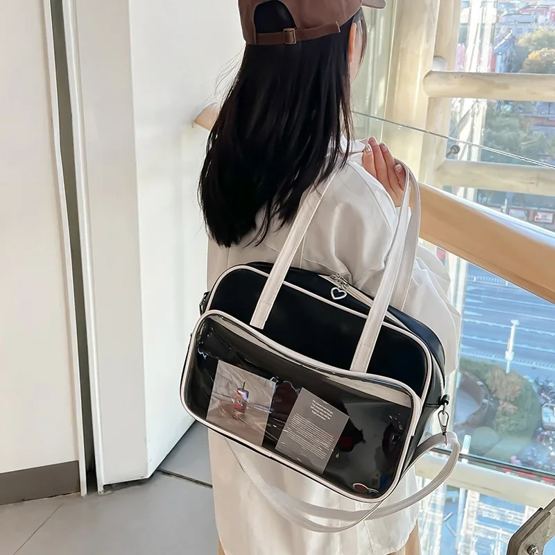 Sweet Cute Transparent Itabag JK Fashion Lolita Girls Uniform Shoulder Bag Japanese Crossbody Bags Handbags