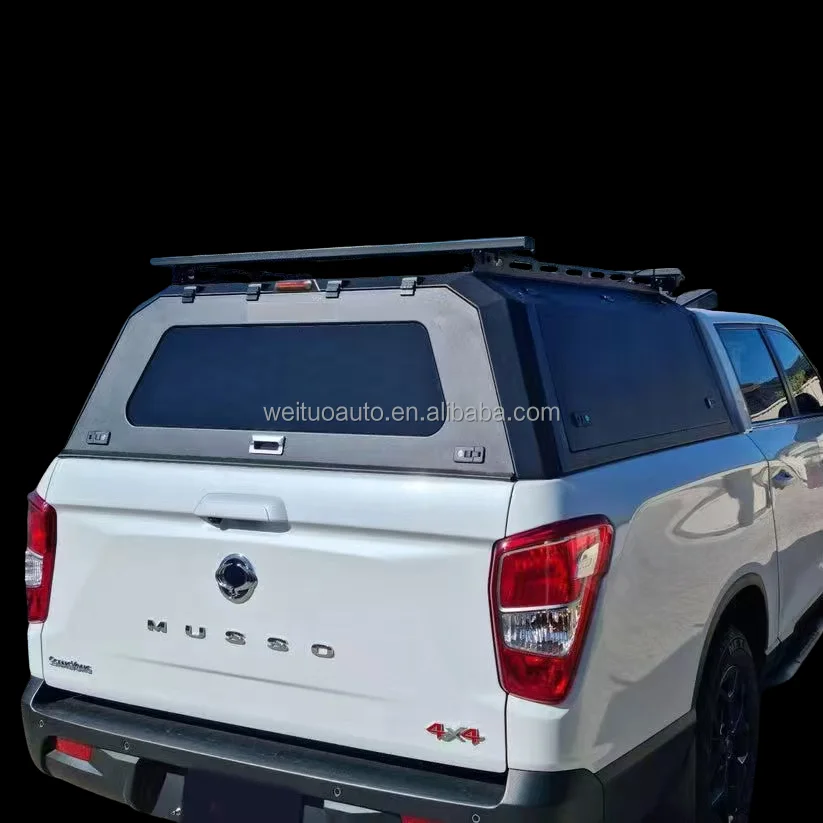 

CoolCar Lightweight Steel Dual Cab Auto Camper Car Parts Steel Pickup Truck Canopy With Tent For Ssangyong Musso Triton Aluminiu
