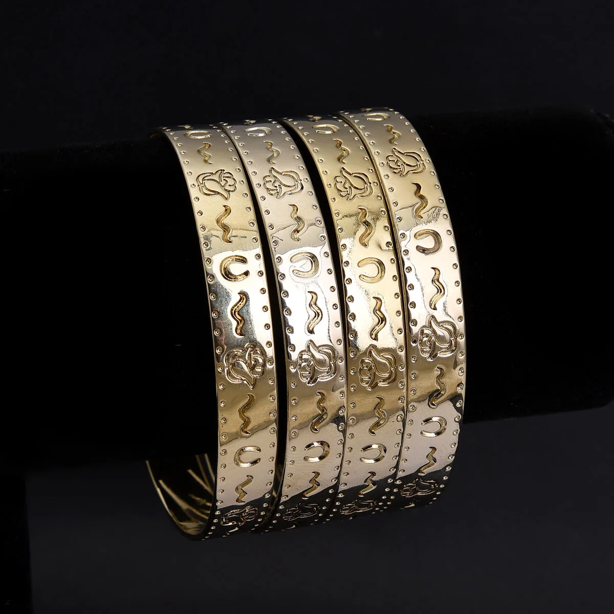 

Популярные 4 шт. 65 мм 9 К браслет золотого цвета для женщин и девочек Дубай браслеты африканские арабские свадебные украшения