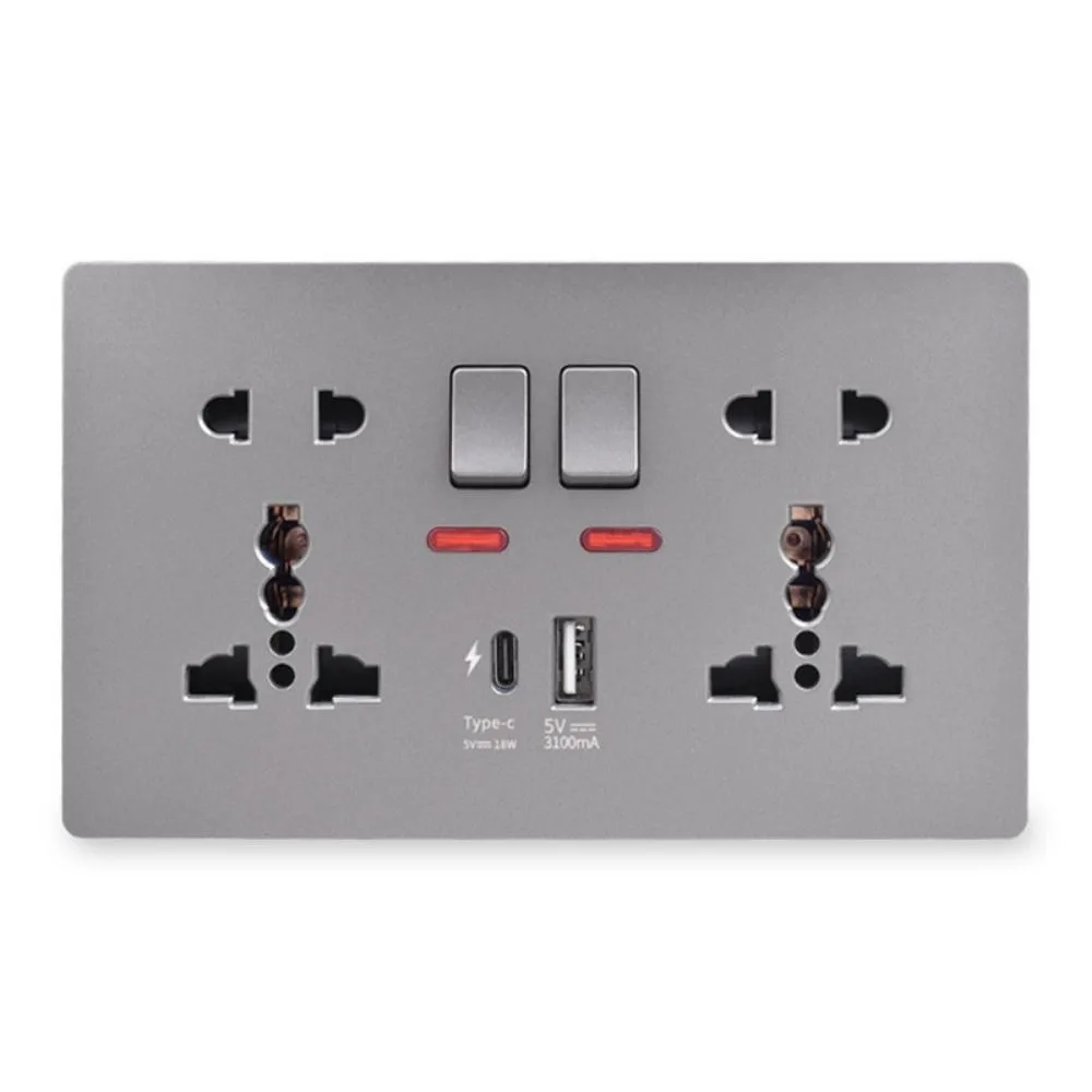 New Durable High Quality Universal USB Port 18W 4A Smart Quick Switch control Wall Outlet Power  Dual