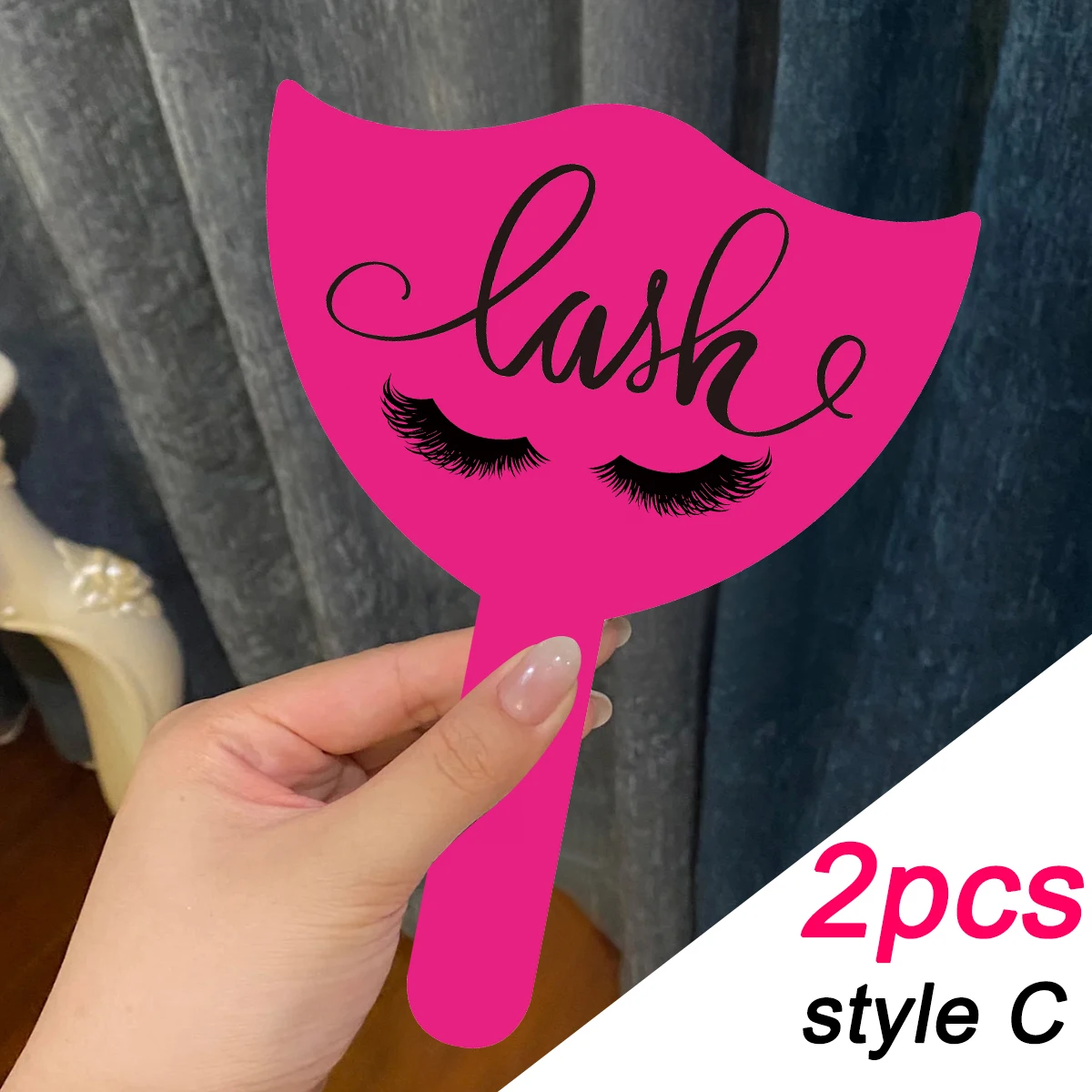 2er-Set Wimperntechniker-Foto-Requisiten: Weiche PVC-Handkarten für Wimpern-Social-Media, Wimpern-Salon und Wimpernverlängerungs-Präsentationswerkzeuge