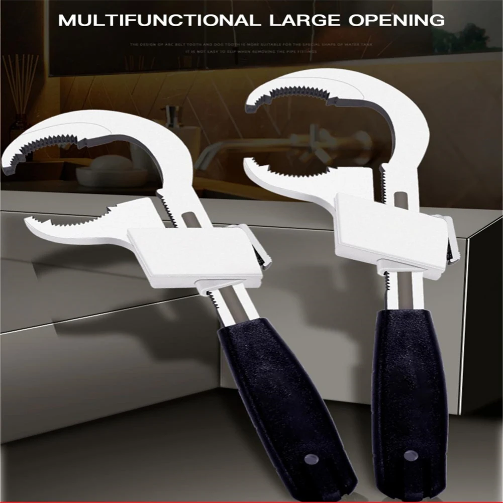 1 Set Universal Adjustable Wrench With 3 Chuck Multifunctional Double-ended Bath Wrench Bathroom Repair Hand Tool