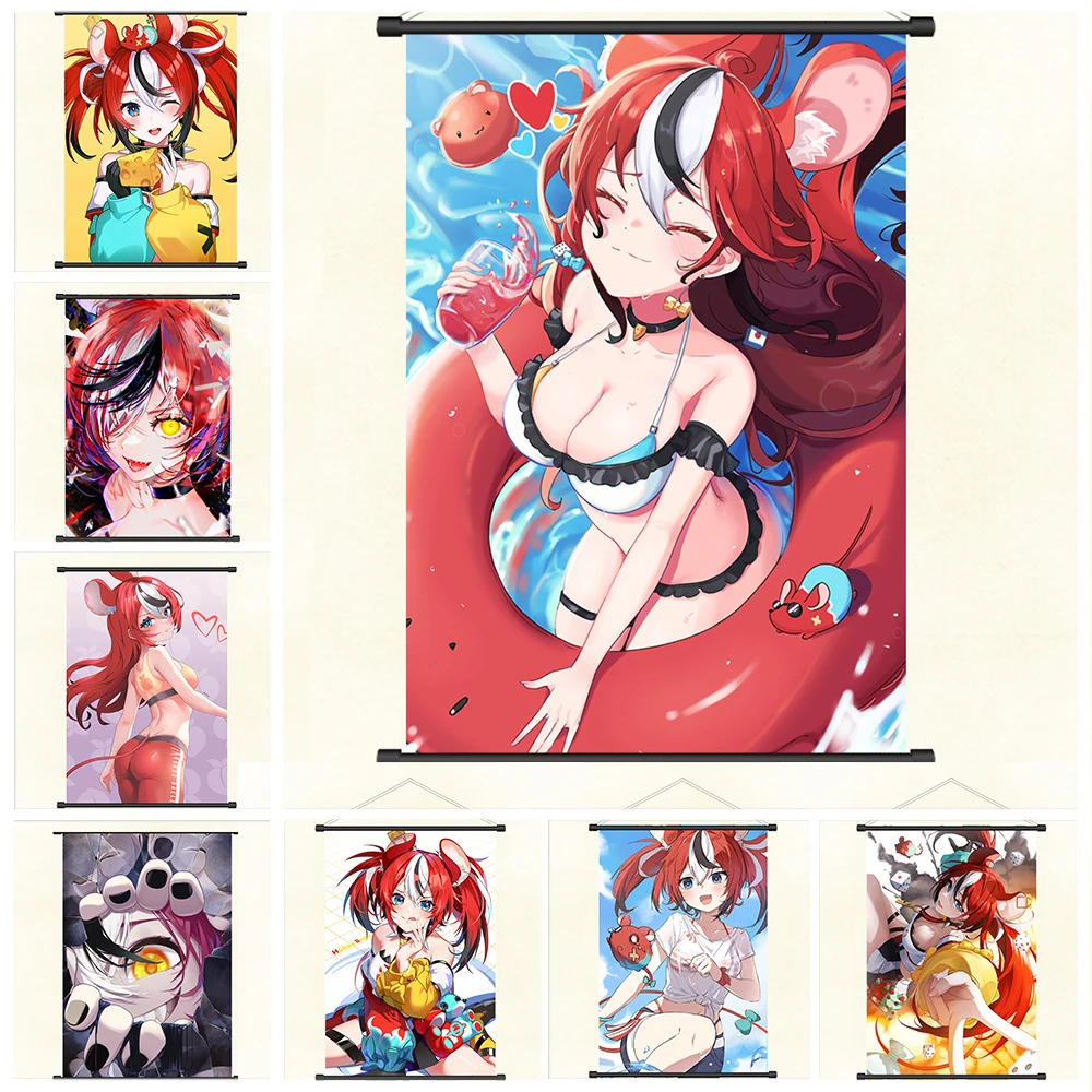 

Hakos Baelz VTuber Decoration Picture Mural Anime Painting Cartoon Comics Poster Canvas and Wall Prints Decor