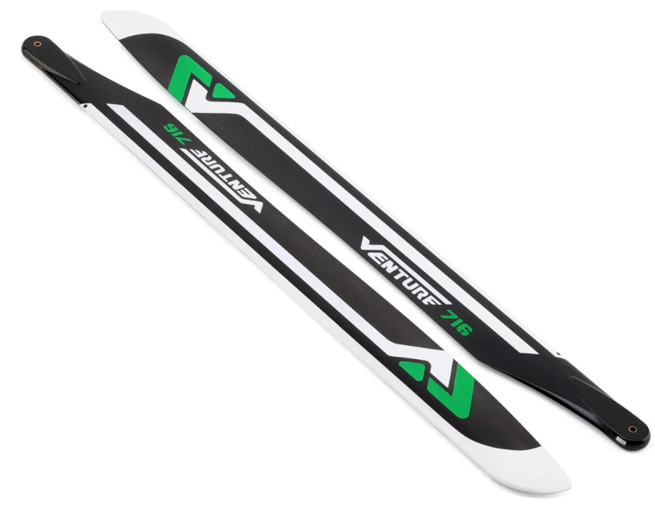 Venture Blades 716mm Premium Carbon Fiber Main Blades (Green) (2)